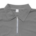 thumbnail image 4 of JTieacloth Button Down Collar T Shirt Men's Fashion Summer Corduroy Half Zip Lapel Short Sleeve Gray S, 4 of 6