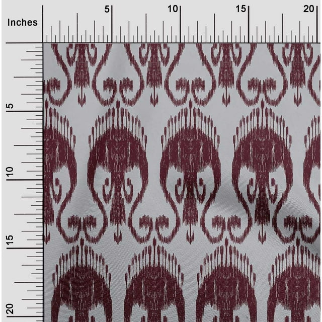 oneOone Cotton Poplin Fabric Swirl Ikat Print Fabric BTY 42 Inch Wide