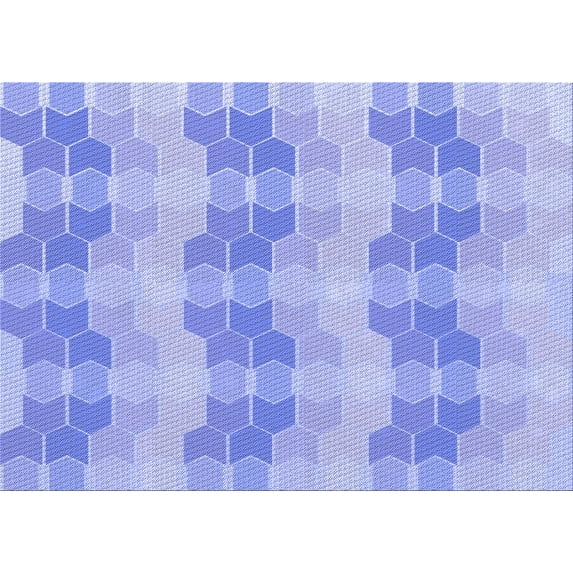 Ahgly Company Indoor Rectangle Patterned Light Slate Blue Area Rugs, 7' x 10'