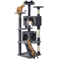 thumbnail image 1 of Yaheetech 62.5"H Cat Tree Tower with 3 Scratching Posts, Dark Gray, 1 of 9