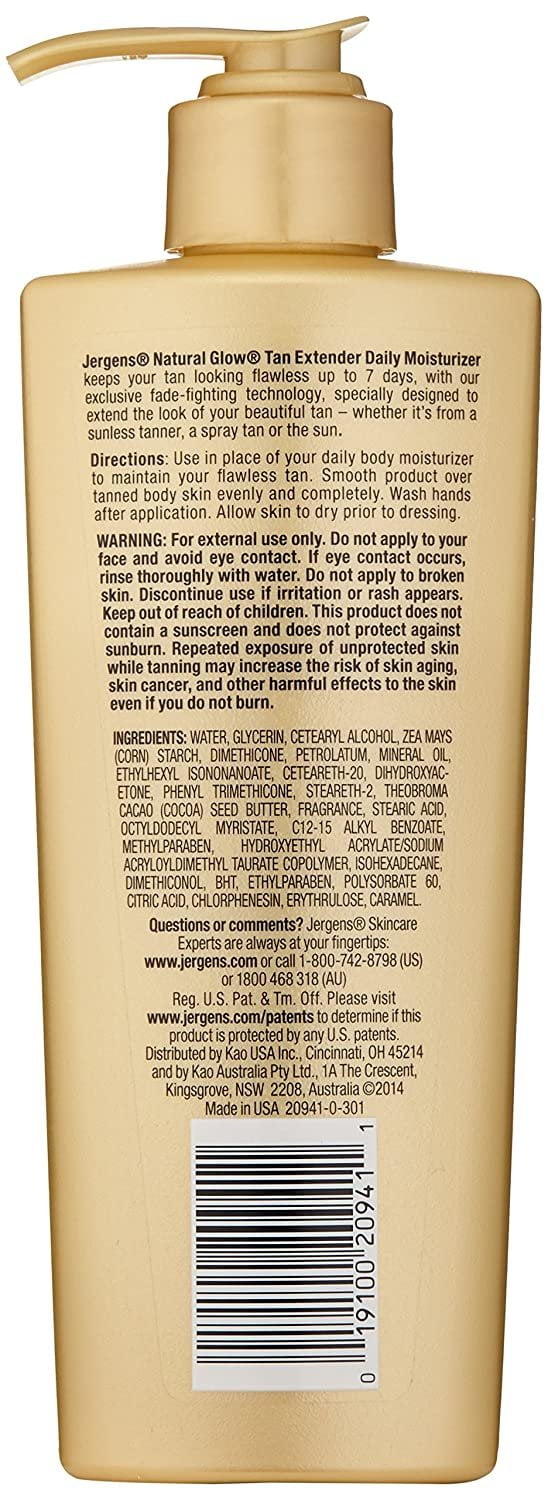 Jergens Natural Glow Tan Extender Daily Moisturizer 7.5 fl. oz. Pump