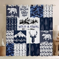 Feelyou Rustic Hunting Teens Blackout Curtains Set of 2 (52x84 Each), Jungle Wildlife Window Curtains, Happy Adventure Theme Curtains and Drapes, Window Curtains Bedroom Decor