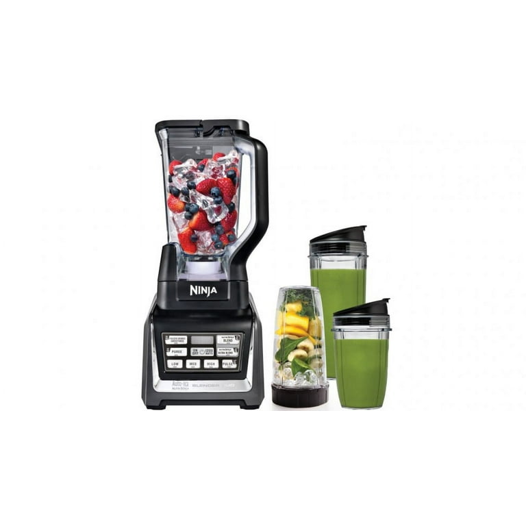 Ninja BL642 Nutri Ninja Personal & Countertop Blender with 1200W Auto-iQ  Base, 72 oz. Pitcher, and 18, 24, & 32 oz. To-Go Cups with Spout Lids, For