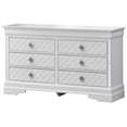 thumbnail image 2 of Contemporary Home Living Embossed 6-Drawer Wooden Dresser - 59" - White, 2 of 6