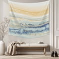 thumbnail image 5 of Yellow Blue Ombre Small Tapestry for Bedroom Wall Hanging Tapestry, Abstract Modern Art Fluid Striped Ceiling Backdrop Tapestries Poster Blanket Wall Decor for Teens Room Living Room Dorm 23" x 28", 5 of 8