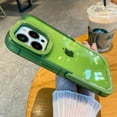 thumbnail image 1 of Candy Color Camera Lens Stand Clear Phone Case For iPhone 15 13 12 11 Pro Max 14Pro X XS Max Invisible Folding Holder Back Cover Green iPhone 13Pro Max, 1 of 6