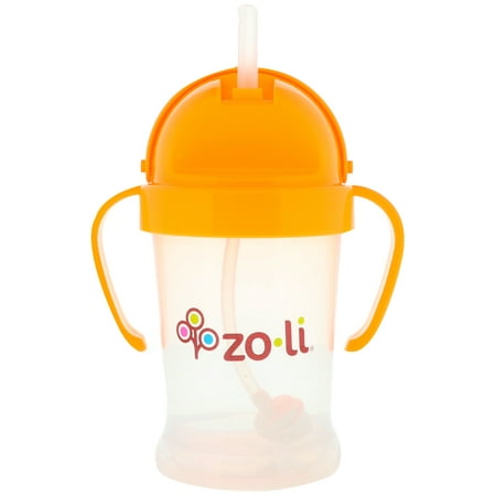 Zoli  Bot  Straw Sippy Cup  Orange  6 oz (Best Straw Cup For Toddler Milk)