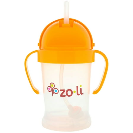 6 Oz Sipper Cups - Zoli Bot Straw Sippy Cup Orange 6 oz
