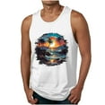 thumbnail image 3 of SGFCWSX Men's Tank Tops Printed Sleeveless Shirts Lightweight Breathable Beachwear for Vacation Casual Wear White Size S, 3 of 6