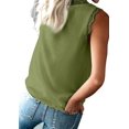 thumbnail image 3 of Womens Lace Trim Tank Tops V Neck Sleeveless Shirts 2025 Summer Casual Dressy Top Grass green XXL, 3 of 9
