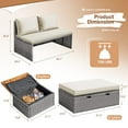 thumbnail image 3 of Devoko Outdoor Daybed Set Multifunctional Patio Day Bed Rattan Lounge Bed with 2 Side Tables for Backyard Porch Poolside Lawn Beach (Beige White), 3 of 7