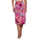 thumbnail image 3 of Faldas hawaianas para mujeres INSPIRE CHIC 2024, falda tropical con fruncido frontal y abertura, XL, color rosa intenso, 3 of 6