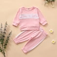 thumbnail image 1 of EGNMCR Round-Neck Tank Top Sets Infant Baby Girls Patchwork Letter Printing Loog Sleeve Tops+Pants Outfits Set Girl Set, 1 of 9