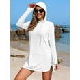 thumbnail image 5 of ANFERRY Hooded Rash Guards for Women Long Sleeve Full Zip UV Protection Jacket with Pockets Outdoor Running Hiking Swimming Sun Shirts, 5 of 8