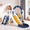 Blue, variant on Arlopu Kids Slide & Swing Set, Large Toddler Slide Climber Playset w/ Ball & Basketball Hoop, Storage Space, Anti-Slip Steps, Indoor Outdoor Playground Toy for Boys & Girls 2+ Years