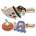 thumbnail image 2 of a polished product description for your **Rhinestones Pumpkin and Ghost Hair Clips**:\n\n \n\n**2pcs Rhinestones Pumpkin and Ghost Hair Clips – Unique, 2 of 2