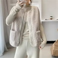 thumbnail image 4 of Yokua Womens Fuzzy Fleece Zipper Vest Coat Thermal Warm Sleeveless Outwear Cardigan, 4 of 17