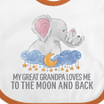 thumbnail image 4 of Inktastic My Great Grandpa Loves Me to the Moon and Back Elephants Boys or Girls Baby Bib, 4 of 4