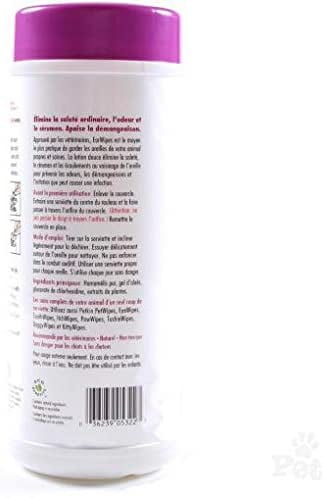 Lingettes Jumbo Earwipes - 80 unités Les lingettes Jumbo Earwipes nettoient les oreilles de votre animal.