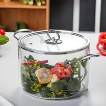 Glass Simmer Pot for Stove Top 3500ml/116 oz Clear Glass Pots for Stove Top Soup Pot Glass Saucepan with Lid Stovetop Pot Glass Cooking Pot for Pasta Noodle,Soup,Milk