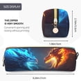 thumbnail image 3 of Fotbe Red And Blue Fire Dragon C Estuche para Lápices de Cuero con Estampado, Estuche con Cremallera Resistente, Organizador Compacto y Elegante para Papelería, 3 of 7