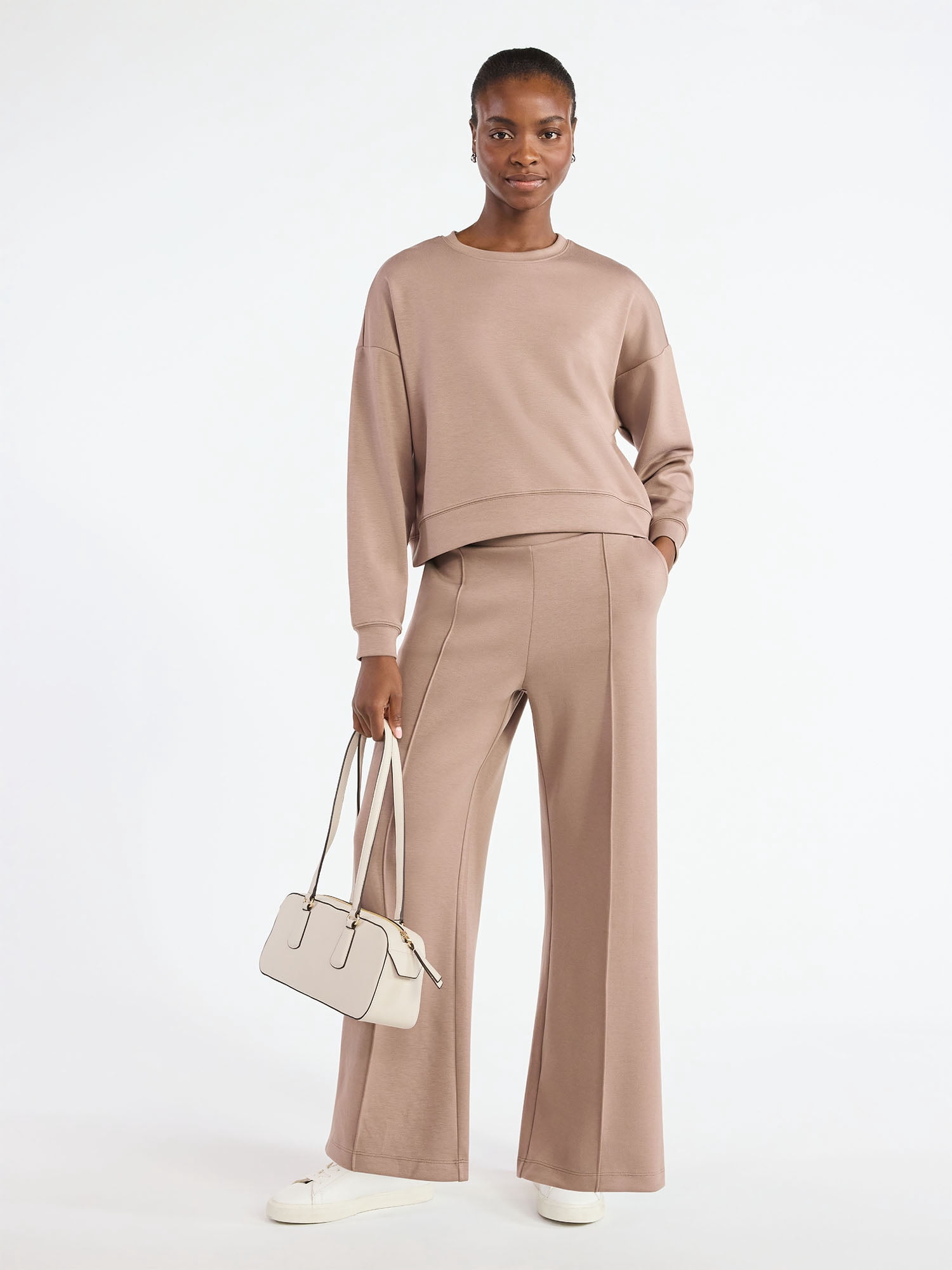 Scoop Women’s and Women’s Plus New Scubaknit Seamed Sweatpants, Regular and Short Lengths, Sizes XS-4X