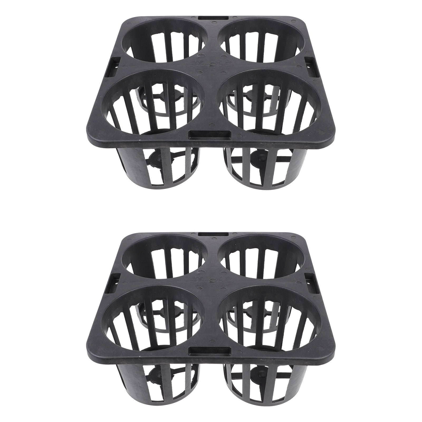 FRCOLOR  2 Pcs Flower Pots Tray Gardening Cell Round Nursery Planter Indoor Black