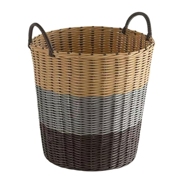 Cesta de almacenaje bohemia, cesta para bebés, cesto para la ropa sucia con asas, cesta de lavandería tejida S