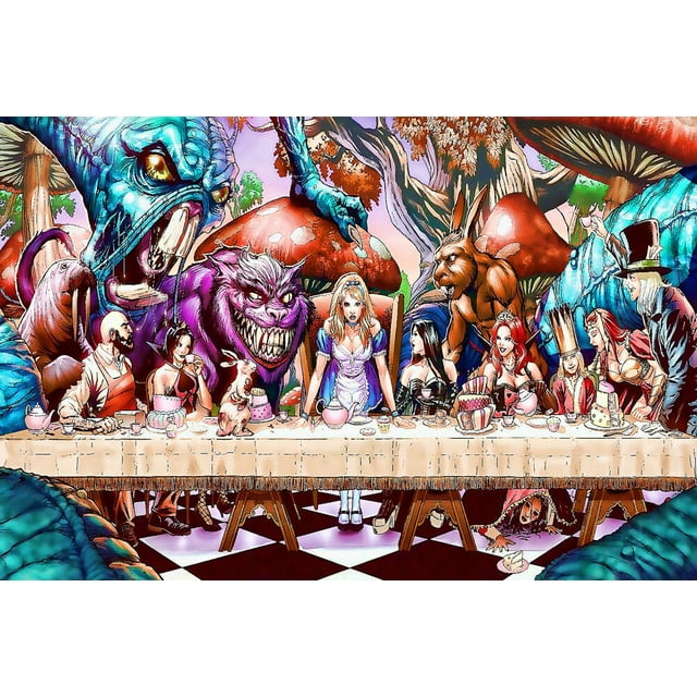 Alice In Wonderland Tea Party - CANVAS OR PRINT WALL ART