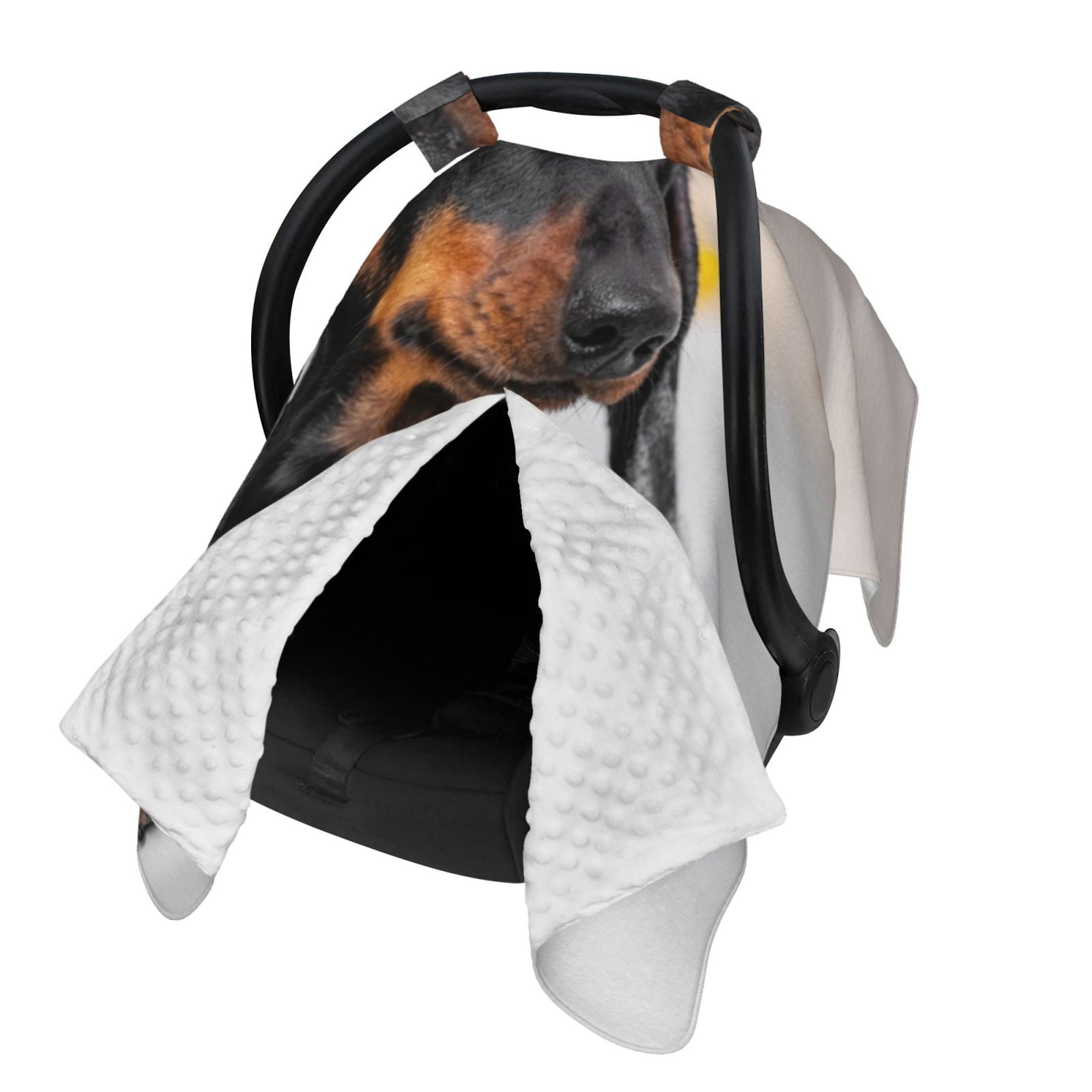 Naloa Dachshund Sitting in Bathtub Baby Car Seat Cover, Breathable Baby Carrier Cover, Multiuse Baby Carrier Cover & Nursing Breastfeeding Cover