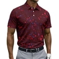 thumbnail image 2 of Men's Golf Polo Shirts Paint Splatter Print Short Sleeve Moisture Wicking Tees Summer Casual Performance Sports T Shirts, XL, 2 of 5