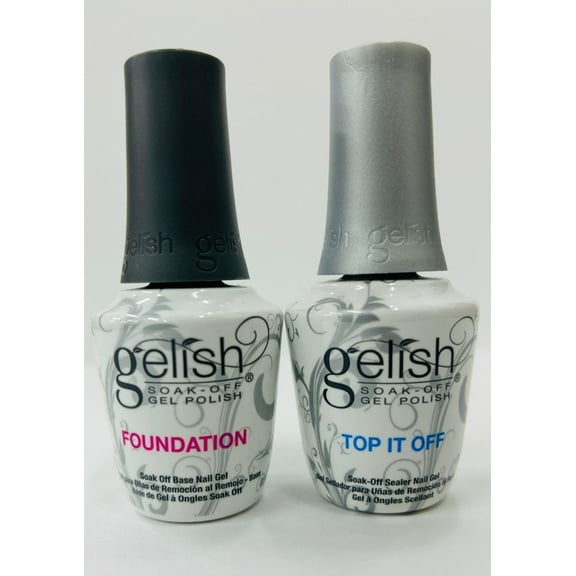 Gelish Soak Off Gel Polish - FOUNDATION & TOP IT OFF ( Combo Pack )