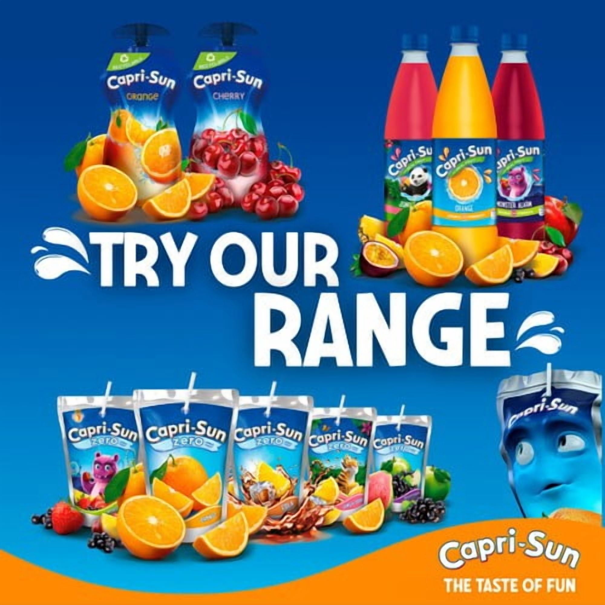 Capri Sun Orange 8 x 200ml, British Import (Pack of 2)