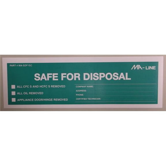 Refrigerant Disposal Label