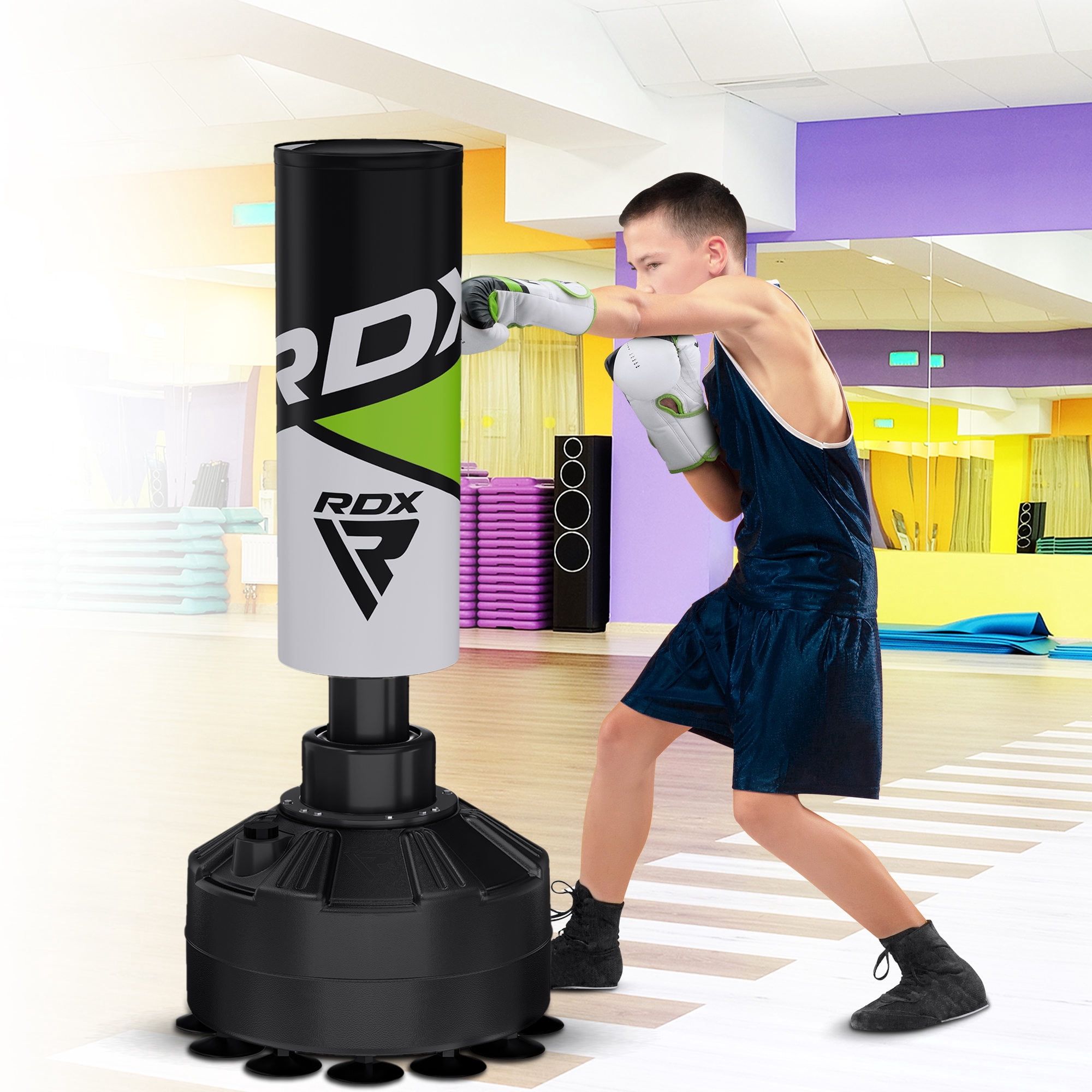 RDX Kids Punching Bag with Gloves, 4FT Heavy Duty Junior Target Pedestal Bag Set Suction Cup Stand Base Free Standing Kickboxing MMA Boxing Muay Thai Karate Home Gym Fitness Workout