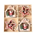 thumbnail image 2 of Colgante navideño con estampado de madera ANGGREK 12 Uds Santa copo de nieve para decoración, 2 of 8