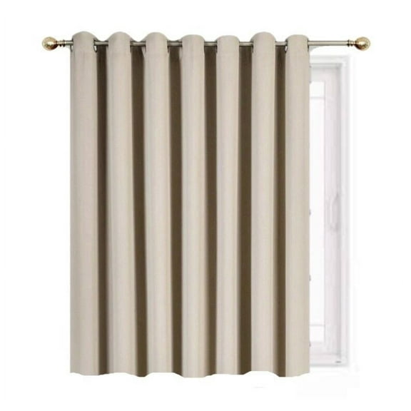 Window Treatment K100 Panel Thermal Insulated Top Grommet Blackout Curtains/Drapes for Bedroom, Living Room, Divider Room, Sliding Door Patio Extra Wide (1 Panel 100" wide X 84" long IVORY color )