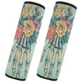 thumbnail image 2 of ALAZA Skull Flowers Halloween Car Seat Belt Adjuster Neck Covers Shoulder Cushions Pads S, 2 of 8
