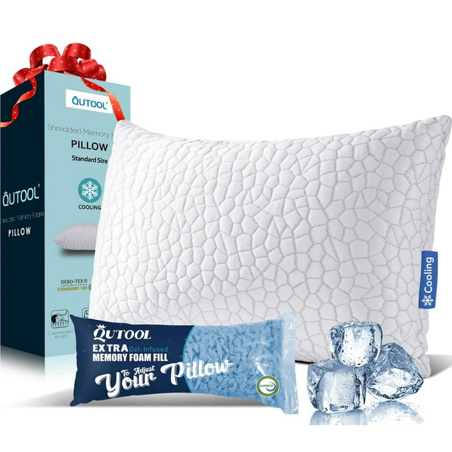 Almohada QUTOOL de Gel Refrescante de Espuma Viscoelástica Ajustable