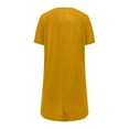 thumbnail image 5 of Black of Friday Deals Women's Short Sleeve Dressy Elegant Tops with Two Side Pocket Clearance Basics Clothing Ladies Crewneck Solid Color Summer Vintage Shirts Leisure Tunic Spring Tops Yellow L, 5 of 5