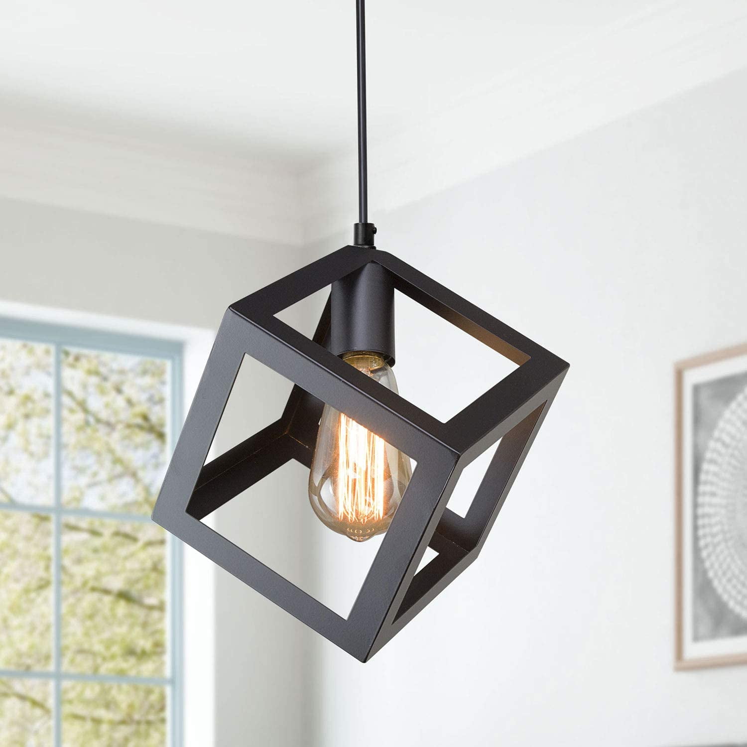 Pyxes Matte Black Mini Geometric LED Pendant Light