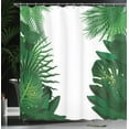 thumbnail image 3 of Ambesonne Hawaiian Shower Curtain, Tropical Exotic Palms, 69"Wx75"L, Green White, 3 of 4