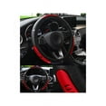 thumbnail image 2 of Dragonus Universal 15" 38cm PU Leather Auto Car Steering Wheel Cover Anti-slip Black Red Blue Orange, 2 of 4