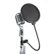 Dual Layered Studio Microphone Wind Screen Mask Flexible Gooseneck Shield Filter