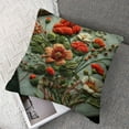 thumbnail image 7 of Fenyluxe Poppies Pillow Cover Watercolor Poppy Flower Floral Stem Nature Orange Red Green Decorative Throw Pillow Cases Indoor Square Cushion Covers  for Home Sofa Couch,Set of 2  White, 7 of 7