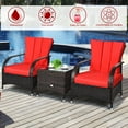 thumbnail image 2 of Topbuy 3 Pieces Outdoor Patio Rattan Conversation Set Garden Lawn Wicker Chairs, 2 of 7