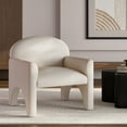 thumbnail image 7 of BELLEZE Modern Accent Chair with Rubber Wood Legs, Comfortable Upholstered Armchair with Arched Design for Living Room, Bedroom, or Office - Oslo (Beige), 7 of 7