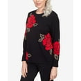 thumbnail image 6 of Alfred Dunner Womens Floral Jacquard Long Sleeve Sweater, 6 of 6