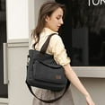 thumbnail image 3 of Women's Canvas Tote Purse Shoulder Crossbody Bag Small Handbag Multi-pocket Top Handle Work Bags, 3 of 11