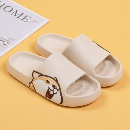 

CoCopeanut Women Cute Shiba EVA Inu Slipper Unisex Slip-on Shoes Slides Fashion Bathroom Soft Sole Sandals Summer Indoor Flip Flops For Men